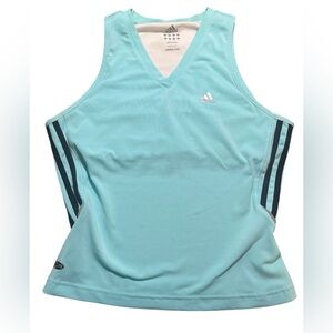 Adidas aqua blue Fitted Sleeveless Tank Top size Large EUC